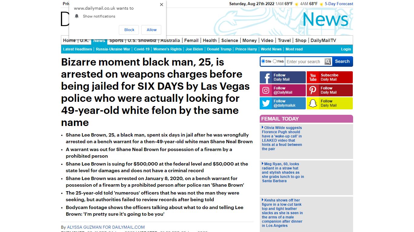 Black man arrested by NV cops on weapons charges when they actually ...